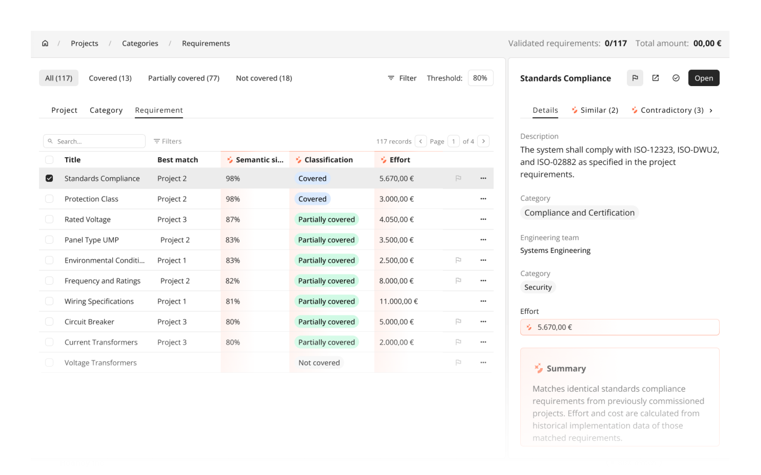 Accelerate proposal creation by matching RfQs with real product data