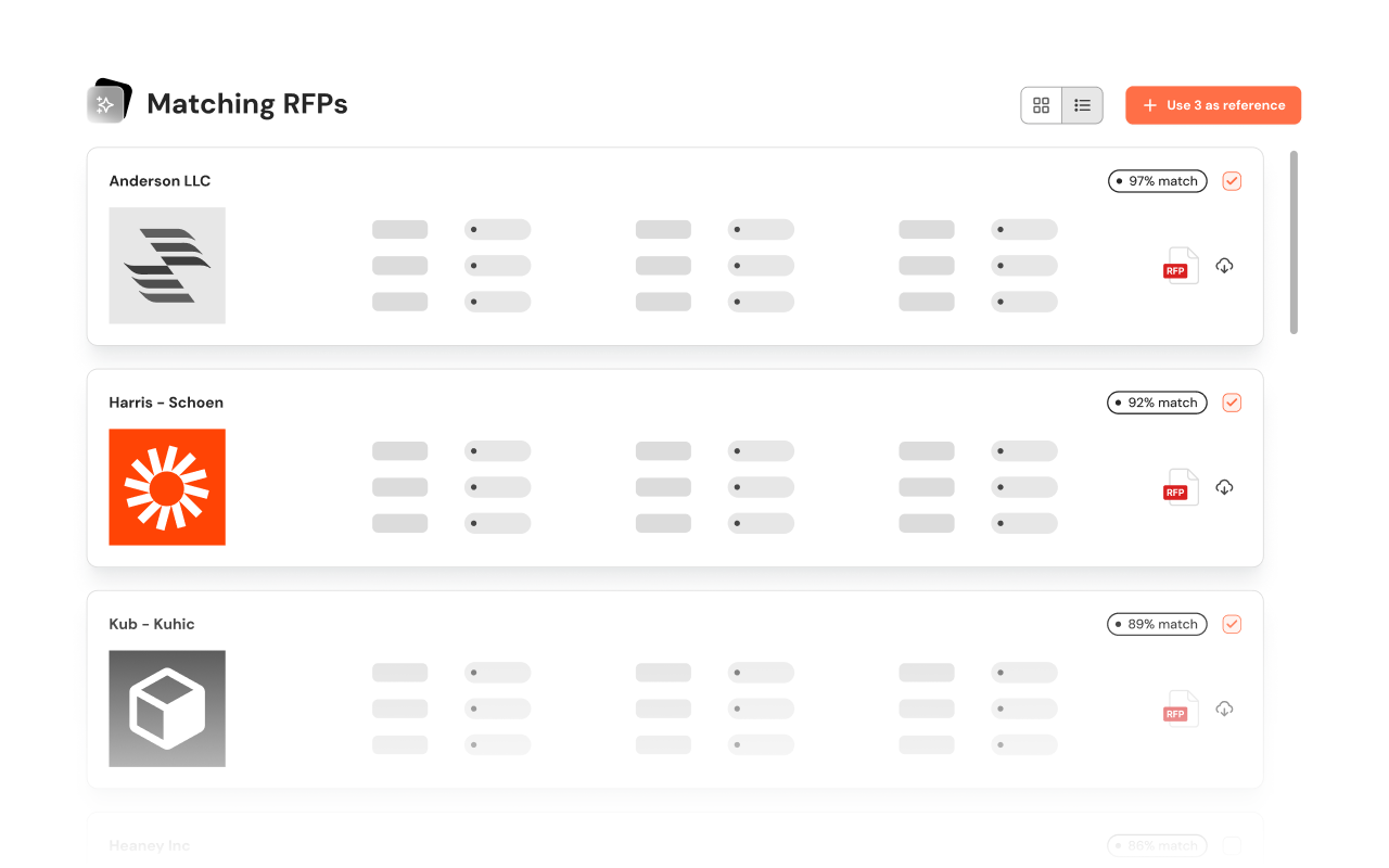 Accelerate proposals by matching requirements to real product data